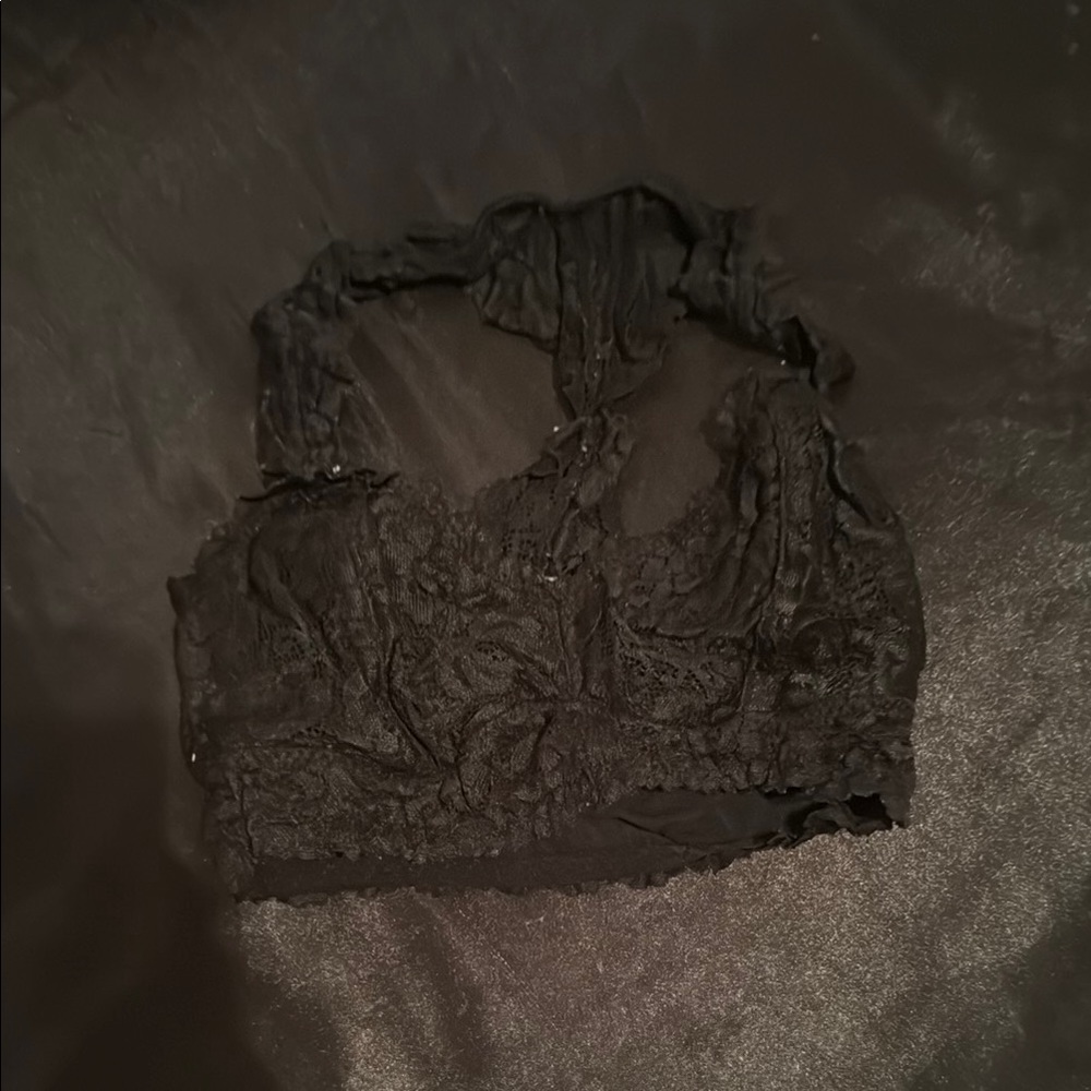 Forever 21 Black Lace Longline Bra